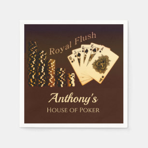 Serviette En Papier Poker Royal Flush Thème Personnalisé Papier Napkin
