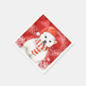 Serviette En Papier polaire en a santa cap - snowflaw white (Coin)