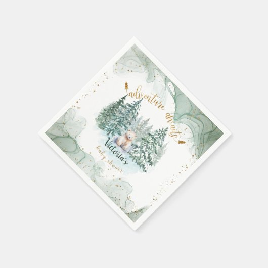 Serviette En Papier Polar Bear Adventure Attend le Baby shower (Coin)