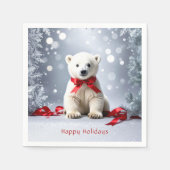 Serviette En Papier Polar Bear Christmas Holiday Napkin (Devant)