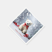 Serviette En Papier Polar Bear Christmas Holiday Napkin (Coin)