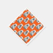 Serviette En Papier Polar Bear Pattern Design On Orange  (Coin)