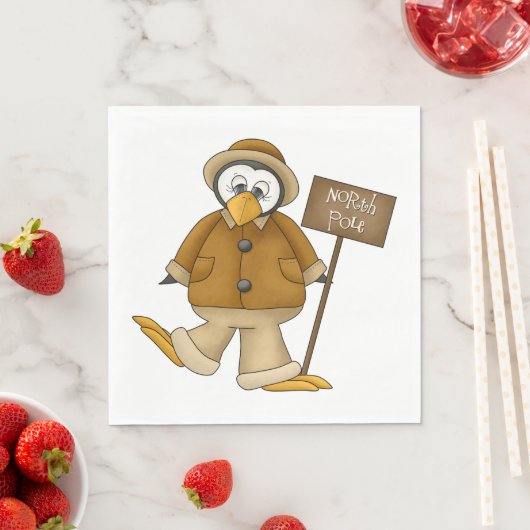 Serviette En Papier Pôle Nord Penguin (En situation)
