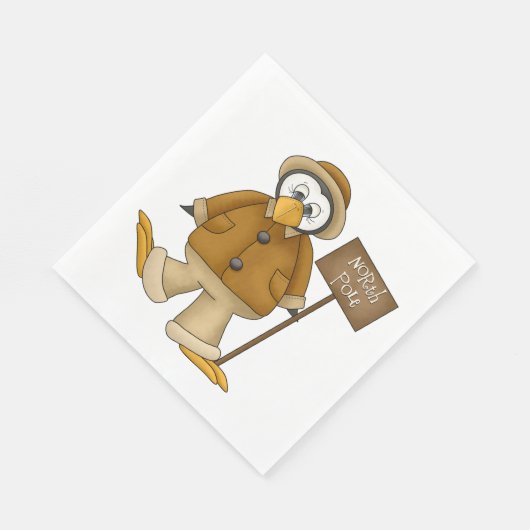 Serviette En Papier Pôle Nord Penguin (Coin)