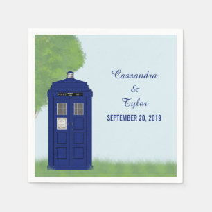 Serviette En Papier Police Box Mariage papier Napkins v4