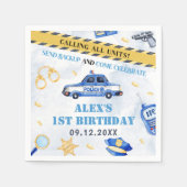 Serviette En Papier Police Boy 1er anniversaire fête (Devant)