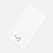 Serviette En Papier Police Combo Monogramme Mariage blanc (Coin)