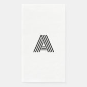 Serviette En Papier Police de ligne rétro élégant Monogramme initial (Devant)