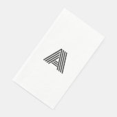 Serviette En Papier Police de ligne rétro élégant Monogramme initial (Coin)