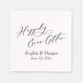 Serviette En Papier Police De Script De Luxe Simple Joyeusement Après (Devant)