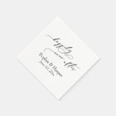 Serviette En Papier Police De Script De Luxe Simple Joyeusement Après (Coin)