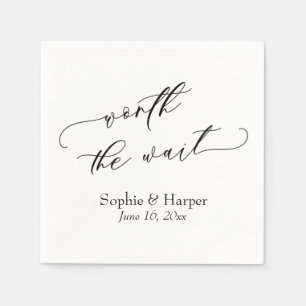Serviette En Papier Police de script de luxe Simple Worth the Wait