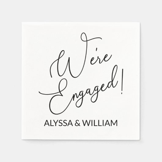 Serviette En Papier Police de script moderne engagée (Devant)