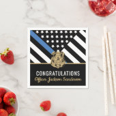 Serviette En Papier Police Ligne bleue Drapeau Félicitations Retraite (En situation)