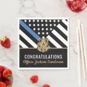 Serviette En Papier Police Ligne bleue Drapeau Félicitations Retraite (En situation)