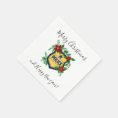 Serviette En Papier Police Merry Christmas & Happy New Year Shield (Coin)