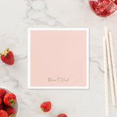 Serviette En Papier Police moderne Blush & Gold Script Name Cocktail (En situation)