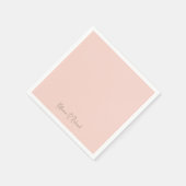 Serviette En Papier Police moderne Blush & Gold Script Name Cocktail (Coin)