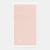 Serviette En Papier Police moderne Blush & White Name (Devant)