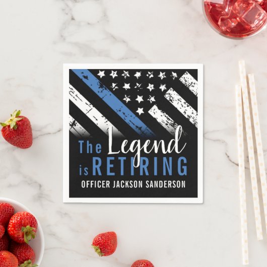 Serviette En Papier Police Retraite Ligne bleue Drapeau Application de (En situation)