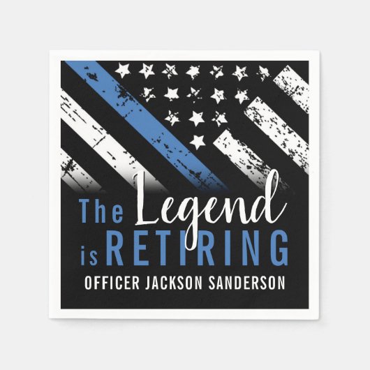 Serviette En Papier Police Retraite Ligne bleue Drapeau Application de (Devant)