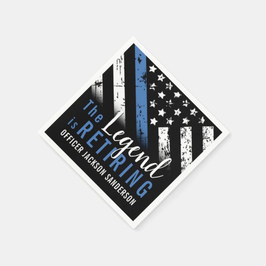 Serviette En Papier Police Retraite Ligne bleue Drapeau Application de (Coin)