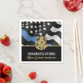 Serviette En Papier Police Retraite Party Ligne bleue Félicitations (En situation)