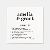 Serviette En Papier Police rétro Noir et blanc Mariage moderne (Devant)