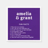 Serviette En Papier Police rétro violet Mariage moderne (Devant)