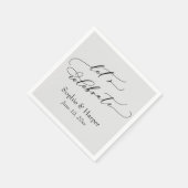 Serviette En Papier Police Script de luxe simple Font Fêtons le gris (Coin)