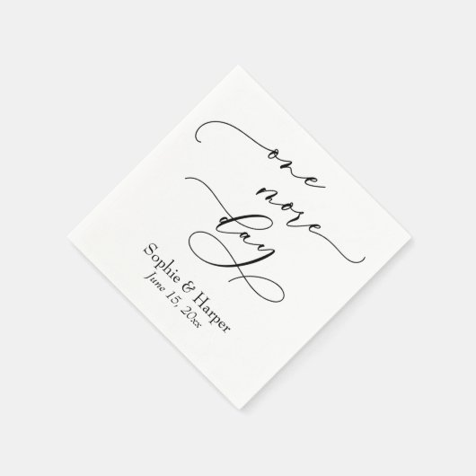 Serviette En Papier Police Script De Luxe Simple One More Day (Coin)