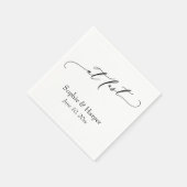 Serviette En Papier Police Script De Luxe Typographie Simple À Dernier (Coin)