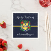 Serviette En Papier Police Shield Merry Christmas & Happy New Year (En situation)