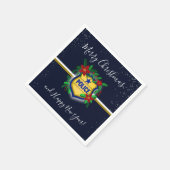 Serviette En Papier Police Shield Merry Christmas & Happy New Year (Coin)