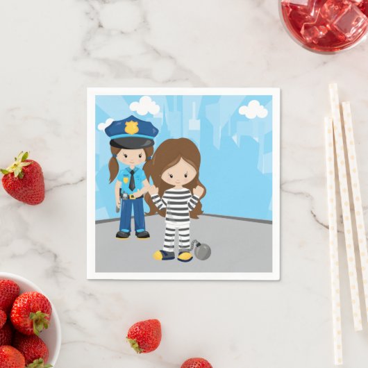 Serviette En Papier Policier mignon (En situation)