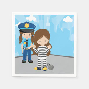 Serviette En Papier Policier mignon