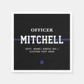 Serviette En Papier Policier personnalisé Ligne Bleue Mince (Devant)