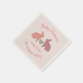 Serviette En Papier Polka Dot Bunnies Baby shower Personnalisé (Coin)