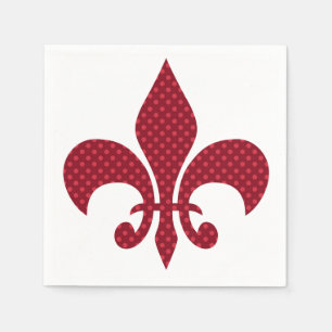 Serviette En Papier Polka Dot Fleur de Lis