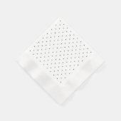Serviette En Papier Polka Dot noir et blanc Personnalisé (Coin)
