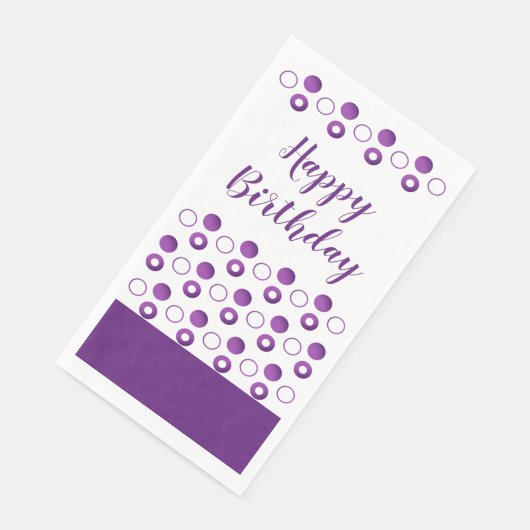 Serviette En Papier Polka-dot violet et blanc (Coin)