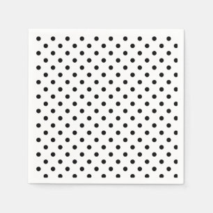 Serviette En Papier Polka-dots   retro black and white dots