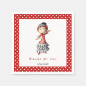 Serviette En Papier Polkda Dot Rouge Espagnol Sevillana Danseuse flame (Devant)