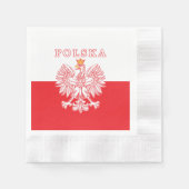 Serviette En Papier Polska Avec Aigle Rouge Polonais (Devant)