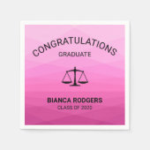 Serviette En Papier Polygone Rose Et Échelle (Devant)