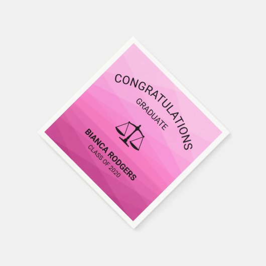 Serviette En Papier Polygone Rose Et Échelle (Coin)