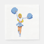 Serviette En Papier Pom-pom girl Avec Pom Pom Bleu (Devant)