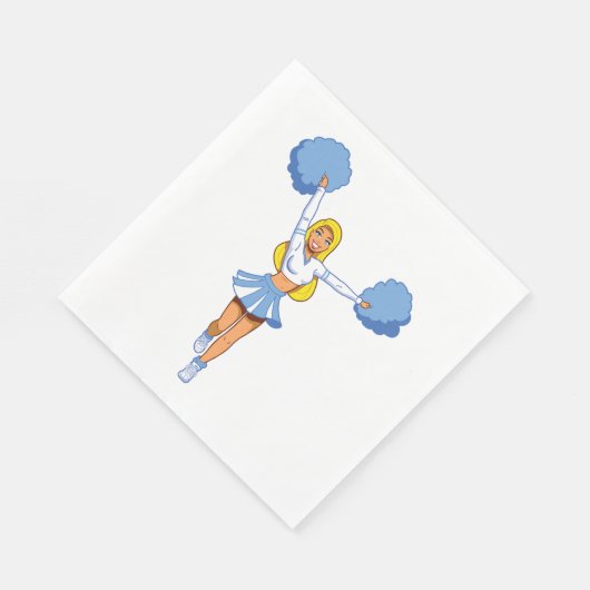 Serviette En Papier Pom-pom girl Avec Pom Pom Bleu (Coin)