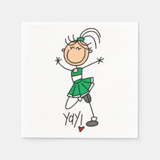 Serviette En Papier Pom-pom girl de la figure bâche verte