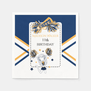 Serviette En Papier Pom-pom girl fête d'anniversaire en bleu marine et
